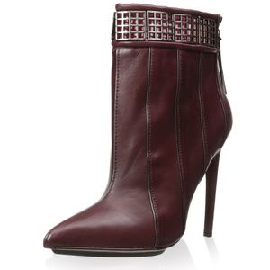L.A.M.B. Troy Leather Burgundy Ankle Boots 8.5